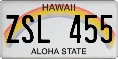 HI license plate ZSL455