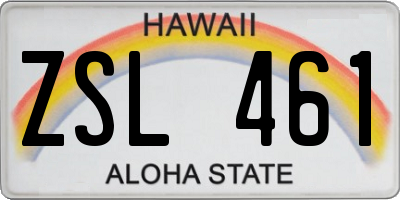 HI license plate ZSL461