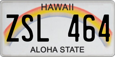 HI license plate ZSL464