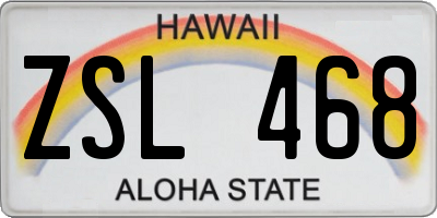 HI license plate ZSL468