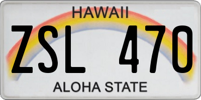 HI license plate ZSL470
