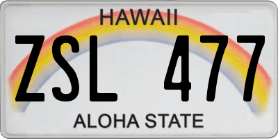 HI license plate ZSL477