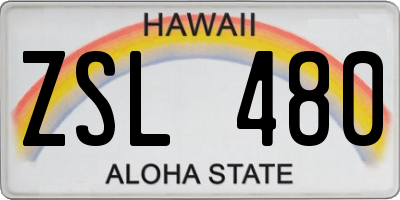 HI license plate ZSL480