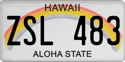 HI license plate ZSL483