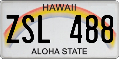 HI license plate ZSL488