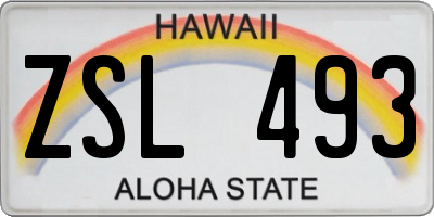 HI license plate ZSL493