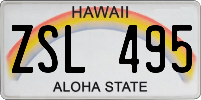 HI license plate ZSL495