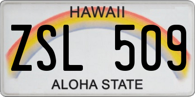 HI license plate ZSL509