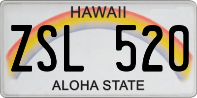 HI license plate ZSL520