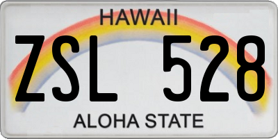 HI license plate ZSL528
