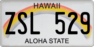 HI license plate ZSL529