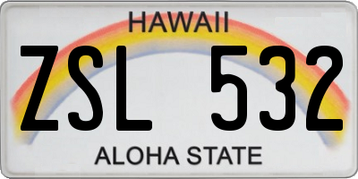 HI license plate ZSL532