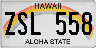 HI license plate ZSL558