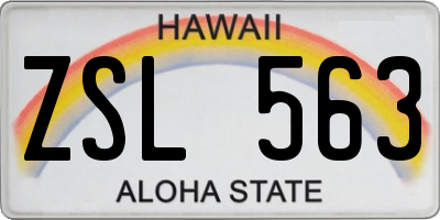 HI license plate ZSL563