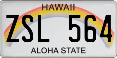 HI license plate ZSL564