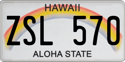 HI license plate ZSL570