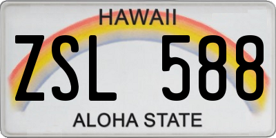 HI license plate ZSL588