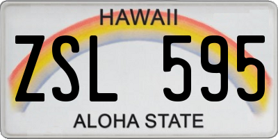HI license plate ZSL595