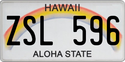 HI license plate ZSL596