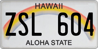 HI license plate ZSL604