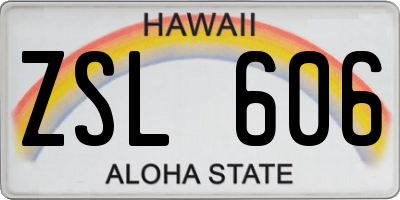 HI license plate ZSL606