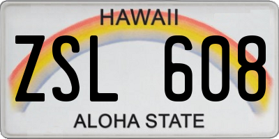 HI license plate ZSL608