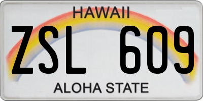 HI license plate ZSL609