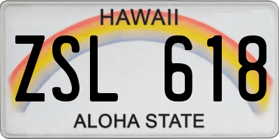 HI license plate ZSL618