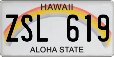 HI license plate ZSL619