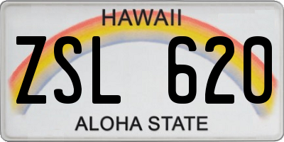 HI license plate ZSL620