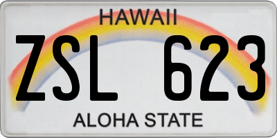 HI license plate ZSL623