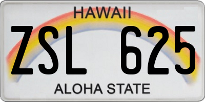 HI license plate ZSL625