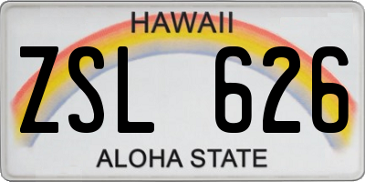HI license plate ZSL626