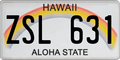 HI license plate ZSL631