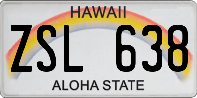 HI license plate ZSL638