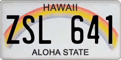 HI license plate ZSL641