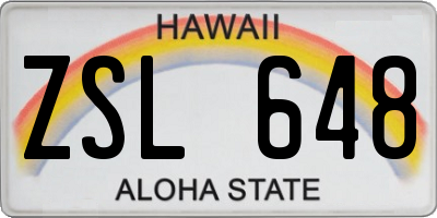 HI license plate ZSL648