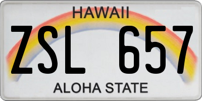 HI license plate ZSL657