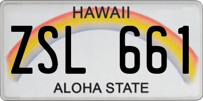 HI license plate ZSL661