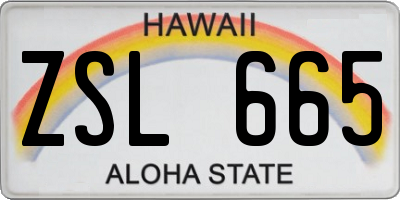 HI license plate ZSL665