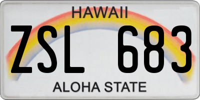 HI license plate ZSL683