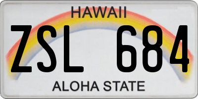 HI license plate ZSL684