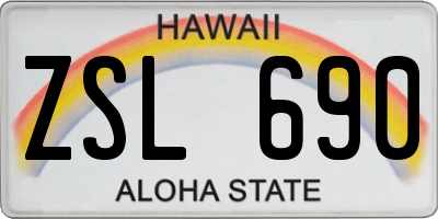 HI license plate ZSL690