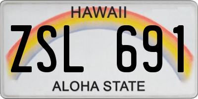 HI license plate ZSL691