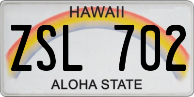 HI license plate ZSL702