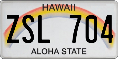 HI license plate ZSL704