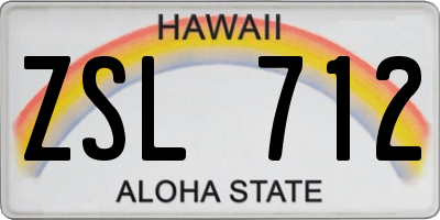HI license plate ZSL712
