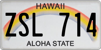 HI license plate ZSL714