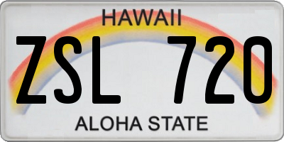 HI license plate ZSL720