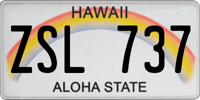 HI license plate ZSL737